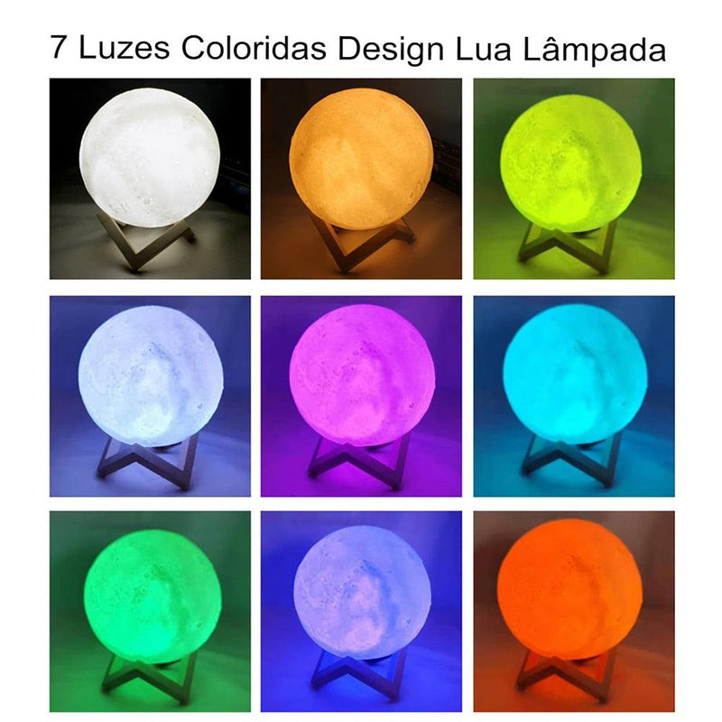 Abajur Lunar Luminaria de Led 12Cm